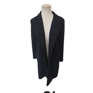ZARA Black Open Front Long‎ Sleeve Duster Coat Women's Medium